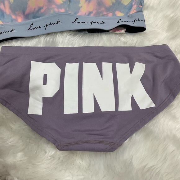 PINK Victoria's Secret Tie-Dye Bralette and Purple Panty Set - Picture 2 of 10